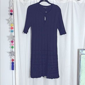 Black knit & velvety Nanette Lepore sweater dress